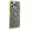 Guess IML Metal Glitter 4G Circle Triangle MagSafe Case for iPhone 16 Pro (Brown)