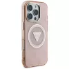 Guess IML Metal Glitter 4G Circle Triangle MacSafe macīgs iPhone 16 Pro Max (Rozā)