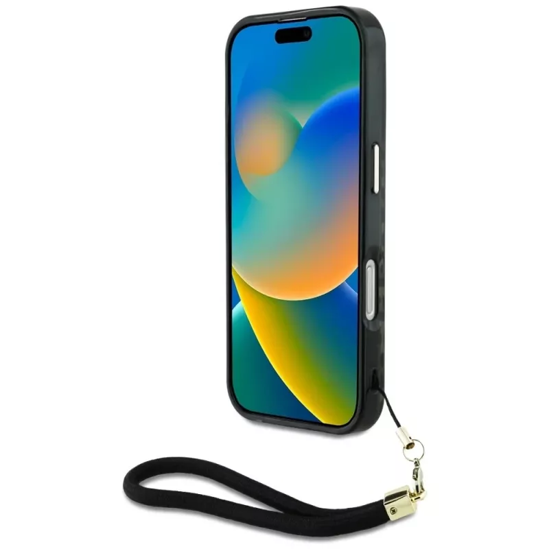 Guess HC IML Leopard Triangle Maciņš iPhone 16 ar Auklu, Brūns, MagSafe