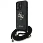 Guess 4G Big Logo Cord StapCrossbody Case for iPhone 16, Black