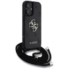 Guess 4G Big Logo Cord StapCrossbody Case for iPhone 16, Black