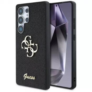 Guess Fixed Glitter Big 4G Metal Logo Case Samsung Galaxy S25 Ultra (Melns)