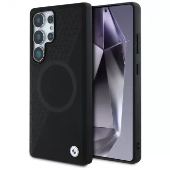 BMW Leather Half Textured MagSafe Case for Samsung Galaxy S25 Ultra Black