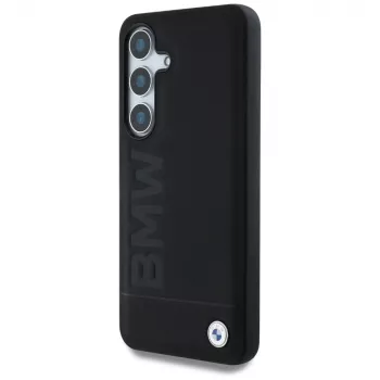 BMW Leather Big Wordmark Case for Samsung Galaxy S25+ Black