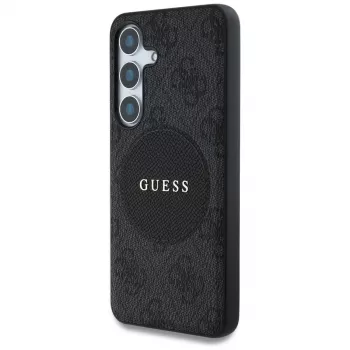 Guess 4G Round Patch Classic Logo Macīgais MacSafe Macītis Samsung Galaxy S25+ (Melns)