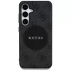 Guess 4G Round Patch Classic Logo Macīgais MacSafe Macītis Samsung Galaxy S25+ (Melns)