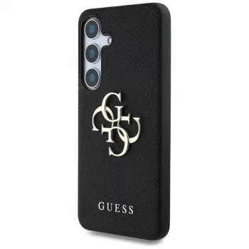 Guess Grained Big 4G Logo Small Classic Logo Back Cover Samsung Galaxy S25, Black