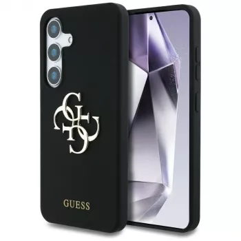 Guess Silicone Big 4G Logo Bottom Script Case Samsung Galaxy S25, Melns