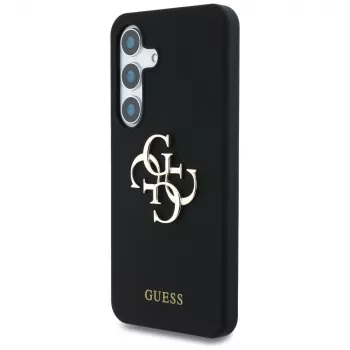 Guess Silicone Big 4G Logo Bottom Script Case Samsung Galaxy S25, Melns