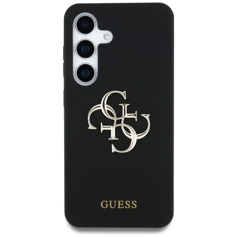 Guess Silicone Big 4G Logo Bottom Script Case Samsung Galaxy S25, Melns
