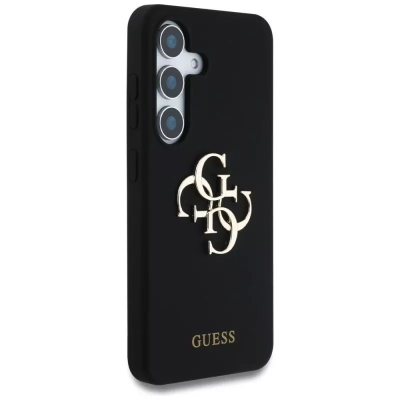 Guess Silicone Big 4G Logo Bottom Script Case Samsung Galaxy S25, Melns