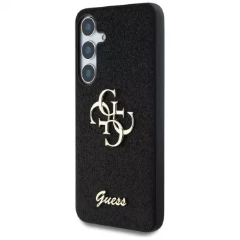 Guess Fixed Glitter Big 4G Metal Logo Maciņš Samsung Galaxy S25 (Melns)