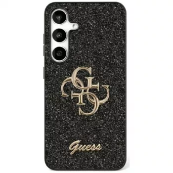Guess Fixed Glitter Big 4G Metal Logo Case Samsung Galaxy S25+ (Melns)