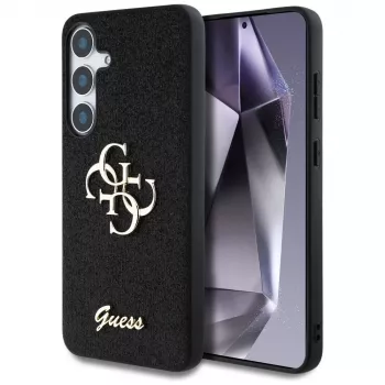 Guess Fixed Glitter Big 4G Metal Logo Case Samsung Galaxy S25+ (Melns)