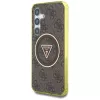 Guess 4G Glitter Triangle Buttons MagSafe Case Samsung Galaxy S25 (Brūns)