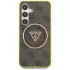 Guess 4G Glitter Triangle Buttons MagSafe Case Samsung Galaxy S25 (Brūns)