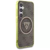 Guess 4G Glitter Triangle Buttons MagSafe Case Samsung Galaxy S25 (Brūns)
