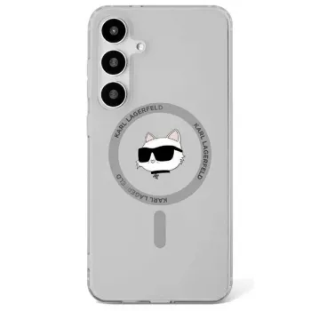 Karl Lagerfeld Button Choupette Head Printed Logo MagSafe Case for Samsung Galaxy S25, Black