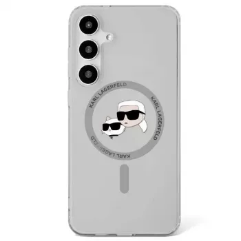 Karl Lagerfeld Button Karl & Choupette Heads Printed Logo MagSafe Case Samsung Galaxy S25 Plus Black