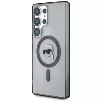 KARL LAGERFELD Button Karl Head Printed Logo Macīgs MacSafe Maciņš Samsung Galaxy S25 Ultra Melns