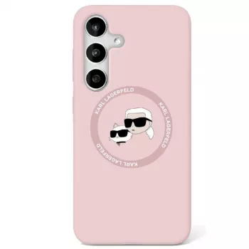 Karl Lagerfeld Silicone DoubleHeads And Circle MagSafe Case for Samsung Galaxy S25+ Pink
