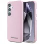 Karl Lagerfeld Saffiano FullWrapped Elongated Metal Logo MagSafe Case for Samsung Galaxy S25 Pink