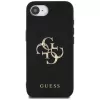 Guess Grained Big 4G Logo Small Classic Logo Phone Case iPhone 16e (Melns)