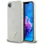 Guess Grained Hot Stamp Peony Triangle Logo MagSafe Maciņš iPhone 16e (Bēšs)