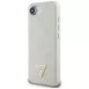 Guess Grained Hot Stamp Peony Triangle Logo MagSafe Maciņš iPhone 16e (Bēšs)