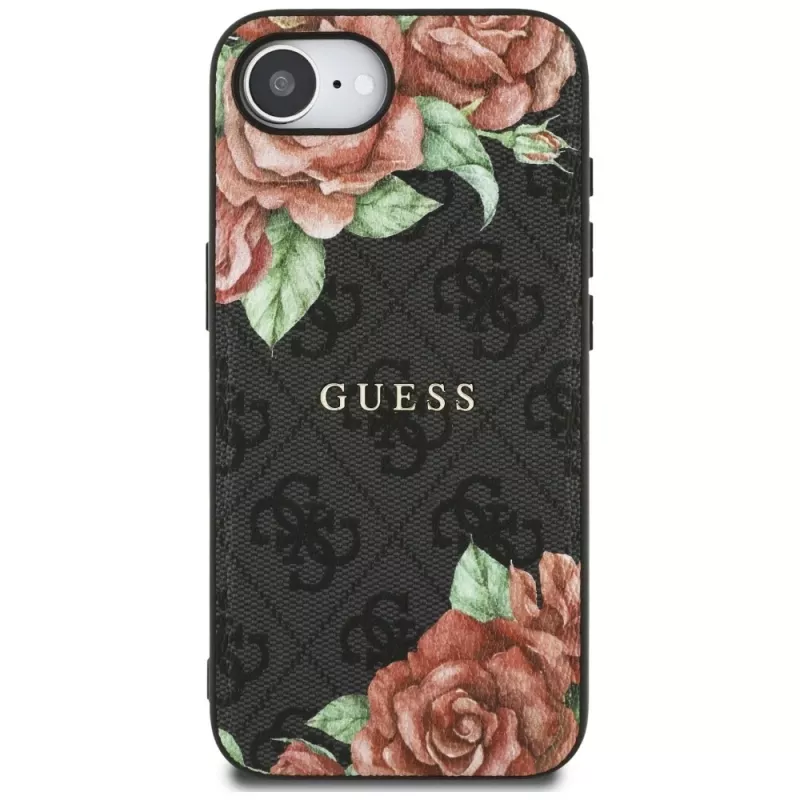 Guess 4G Flowers Print MagSafe Case for iPhone 16e / 17e Black
