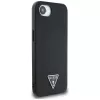 Guess Grained Triangle MacSafe Macītis iPhone 16e (Melns)