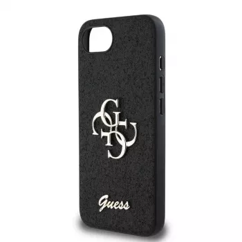 Guess Fixed Glitter Big 4G Maciņš iPhone 16e (Melns)