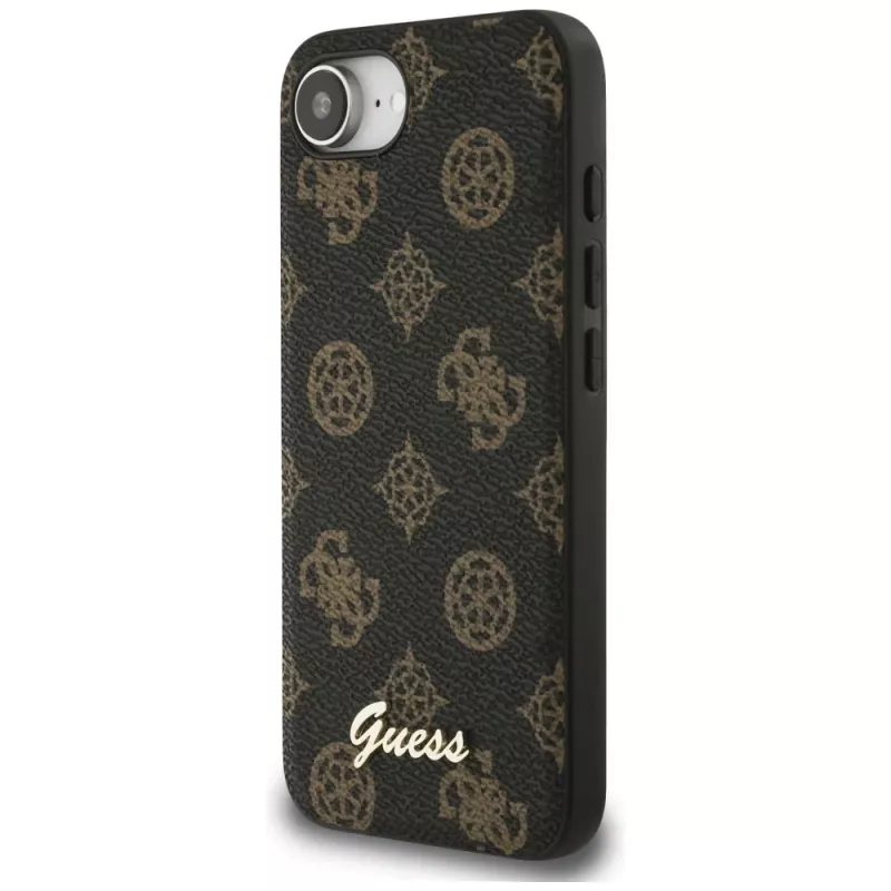 Guess Peony Script Logo MagSafe Case Apple iPhone 16e / 17e, Melns