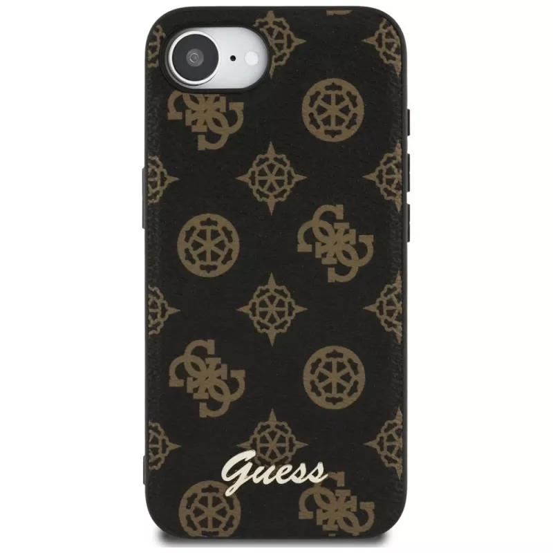 Guess Peony Script Logo MagSafe Case Apple iPhone 16e / 17e, Melns