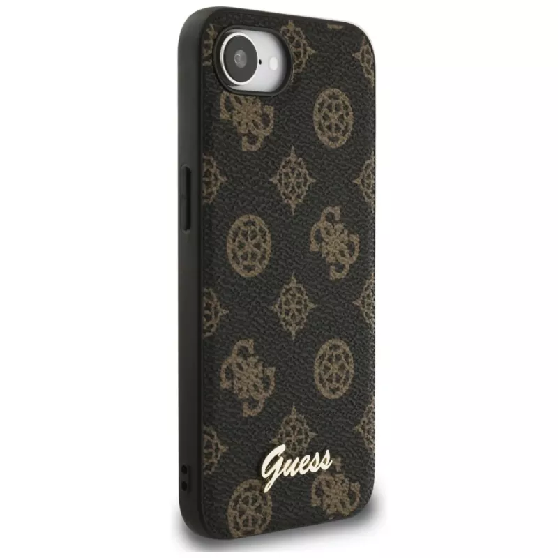 Guess Peony Script Logo MagSafe Case Apple iPhone 16e / 17e, Melns
