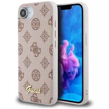 Guess Peony Script Logo MagSafe Maciņš iPhone 16e / 17e Brūns