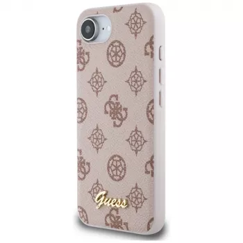 Guess Peony Script Logo MagSafe Maciņš iPhone 16e / 17e Brūns