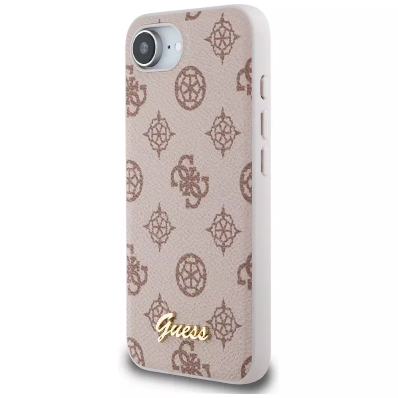 Guess Peony Script Logo MagSafe Maciņš iPhone 16e / 17e Brūns