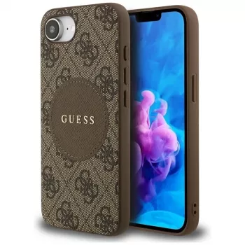 Guess 4G Circle Classic Logo Maciešu futrālis iPhone 16e (Brūns)