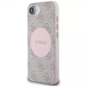 Guess 4G Circle Classic Logo Maciešu MacSafe Maciņš iPhone 16e – Rozā