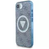 Guess IML Metal Glitter 4G Circle Triangle MagSafe Case iPhone 16e (Zils)