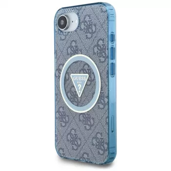 Guess IML Metal Glitter 4G Circle Triangle MagSafe Case iPhone 16e (Zils)