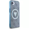 Guess IML Metal Glitter 4G Circle Triangle MagSafe Case iPhone 16e (Zils)