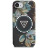 Guess IML Metal Glitter Flowers Triangle MacSafe Macītis Apple iPhone 16e (Melns)