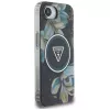 Guess IML Metal Glitter Flowers Triangle MacSafe Macītis Apple iPhone 16e (Melns)