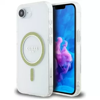 Guess IML Glitter Circle MagSafe Case for iPhone 16e (Caurspīdīgs)