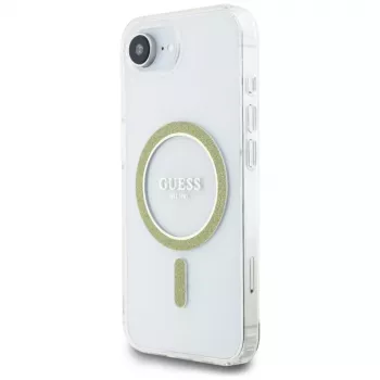 Guess IML Glitter Circle MagSafe Case for iPhone 16e (Caurspīdīgs)