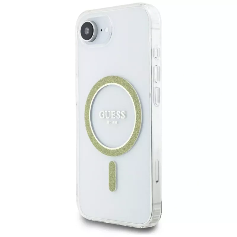 Guess IML Glitter Circle MagSafe Case for iPhone 16e (Caurspīdīgs)