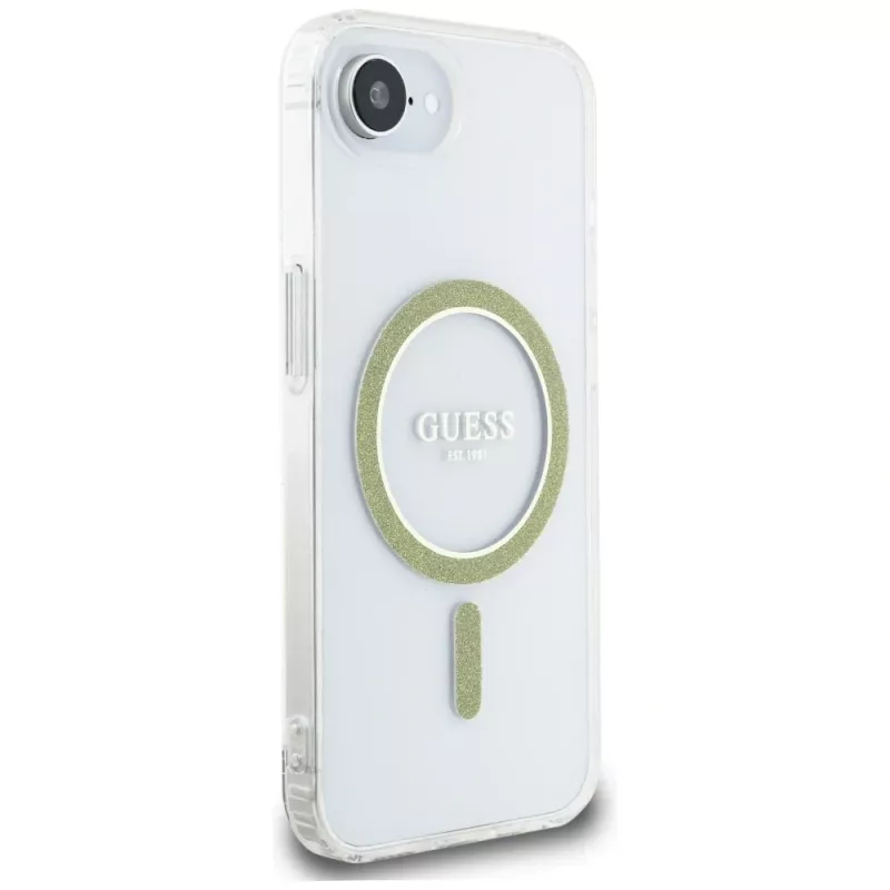 Guess IML Glitter Circle MagSafe Case for iPhone 16e (Caurspīdīgs)