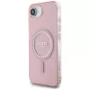 Guess IML Glitter Circle MagSafe Case for iPhone 16e (Pink)